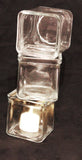 Square Clear Glass Tea Light Candle Holder - Large 7.5cm cube