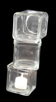 Square Clear Glass Tea Light Candle Holder - Large 7.5cm cube