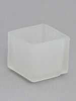 Square Frosted Glass Tea Light Candle Holder - 5cm cube