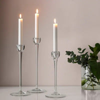 10 Pack Of Taper Candleabra thin white wax candles 23cm high