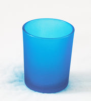 Frosted Turquoise Shot Glass Tealight Votive  Candle Holder - 6.5cm Tall