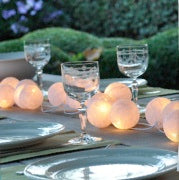 White Cotton Ball 5cm - Mains Power- LED Bulb fairy lights