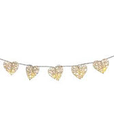 Natural White Cane Wicker Rattan Heart Style -Battery Powered -  fairy lights