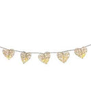 Natural White Cane Wicker Rattan Heart Style -Battery Powered -  fairy lights