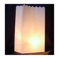 All White Lantern Tealight Candle Paper Bags - Party Decoration - 10 Pack