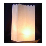 All White Lantern Tealight Candle Paper Bags - Party Decoration - 10 Pack