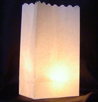 Plain White Lantern Candle Paper Bags - Party Decoration - 10 Pack