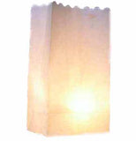 All White Lantern Tealight Candle Paper Bags - Party Decoration - 10 Pack