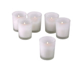White Wax Votive Table Candle in FROSTED Glass Holder - 6cm High - wedding party table decoration