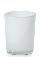 Pure White Glass Holder for Votive or Tea Light Candles - Wedding Table Decor