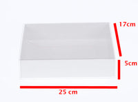 White Hamper Product Presentation Gift Box - 25x17x5cm deep - White with Clear Lid - Retail Product Show case