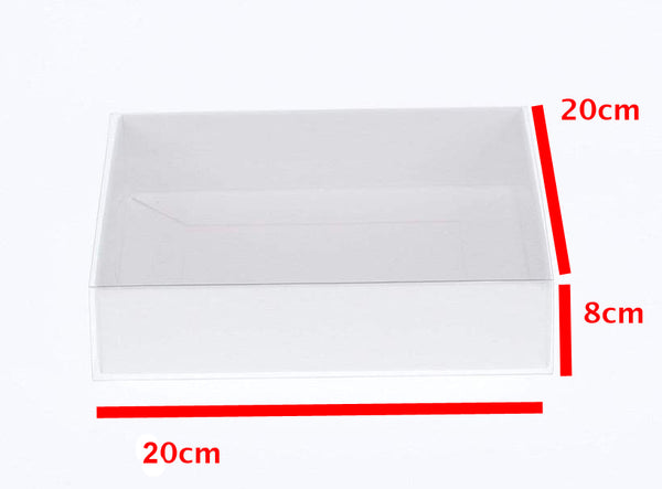 Square Hamper Product Presentation Gift Box - 20x20x8cm deep - White with Clear Lid - Retail Product Show case