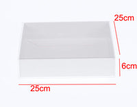 Square White Hamper Product Presentation Gift Box - 25x25x6cm deep - White with Clear Lid - Retail Product Show case