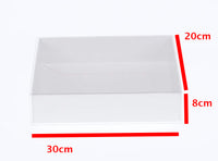 Square Hamper Product Presentation Gift Box - 30x20x8cm deep - White with Clear Lid - Retail Product Show case