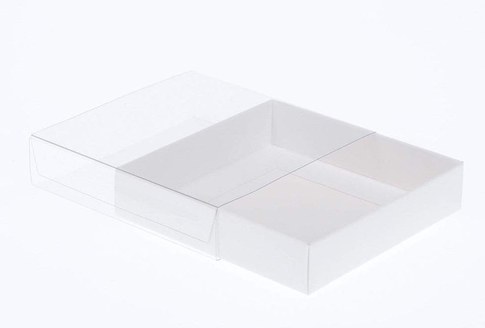 Square Invitation Presentation Gift Box - 10x10x2cm deep - White with ...