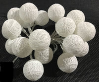 White Cotton Ball 5cm - Mains Power- LED Bulb fairy lights