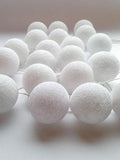 White Cotton Ball 5cm - Mains Power- LED Bulb fairy lights