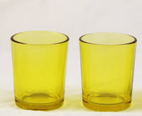 Yellow  Shot Glass Tealight Votive  Candle Holder - Small 6.5cm