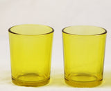 Yellow  Shot Glass Tealight Votive  Candle Holder - Small 6.5cm