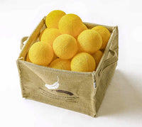 Yellow Cotton Ball 5cm - Mains Power- 5m with 30 LED Bulb fairy light string