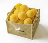 Yellow Cotton Ball 5cm Ball - 3 Metre Battery Powered -  fairy party room lights decor