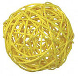 Yellow Natural Cane Wicker Rattan Ball Style -Battery Powered -  fairy lights