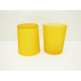 Yellow Frosted Glass Tea Light Votive Cup Candle Holder - 6cm x 5cm