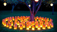 Plain White Lantern Candle Paper Bags - Party Decoration - 10 Pack