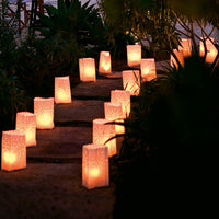 Plain White Lantern Candle Paper Bags - Party Decoration - 10 Pack