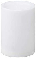 LED Pillar Block Candle Flameless - 10cm White Body Natural Flicker Flame - Battery Operated On/Off Switch - Wedding Party Decor