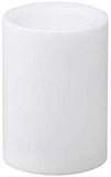 LED Pillar Block Candle Flameless - 10cm White Body Natural Flicker Flame - Battery Operated On/Off Switch - Wedding Party Decor
