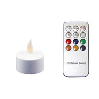 12 x Recharchable LED Battery Tealight Candle Set - White Holder - Colour Changing