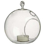 12cm Hanging Clear Glass Candle Holder- Ball - Outdoor or Indoor Event Decoration