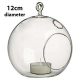 12cm Hanging Clear Glass Candle Holder- Ball - Outdoor or Indoor Event Decoration