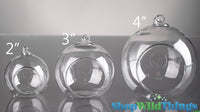 12cm Hanging Clear Glass Candle Holder- Ball - Outdoor or Indoor Event Decoration