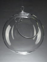 12cm Hanging Clear Glass Candle Holder- Ball - Outdoor or Indoor Event Decoration