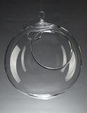 12cm Hanging Clear Glass Candle Holder- Ball - Outdoor or Indoor Event Decoration