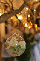 10cm Hanging Clear Glass Candle Holder- Ball - Outdoor or Indoor