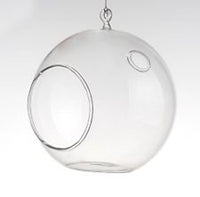 12cm Hanging Clear Glass Candle Holder- Ball - Outdoor or Indoor Event Decoration