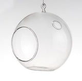 10cm Hanging Clear Glass Candle Holder- Ball - Outdoor or Indoor