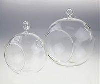 12cm Hanging Clear Glass Candle Holder- Ball - Outdoor or Indoor Event Decoration