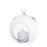 12cm Hanging Clear Glass Candle Holder- Ball - Outdoor or Indoor Event Decoration