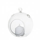 10cm Hanging Clear Glass Candle Holder- Ball - Outdoor or Indoor