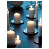 Ivory Wax 8cm high Pillar Candleabra Candle - 15 hour+ burn time