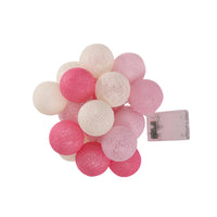 Pink Cotton Ball 5cm - Mains Power- LED Bulb fairy lights