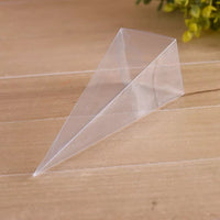 Clear Plastic Small Pyramid Triangle Box - Wedding Table Guest Bomboniere