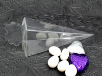 Clear Plastic Small Pyramid Triangle Box - Wedding Table Guest Bomboniere