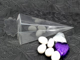 Clear Plastic Small Pyramid Triangle Box - Wedding Table Guest Bomboniere