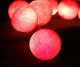 Red Cotton Ball 5cm - Mains Power- 5m with 30 LED Bulb fairy light string