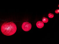 All Red Noir Cotton Ball 5cm Ball - 3 Metre Battery Powered -  fairy party room lights decor